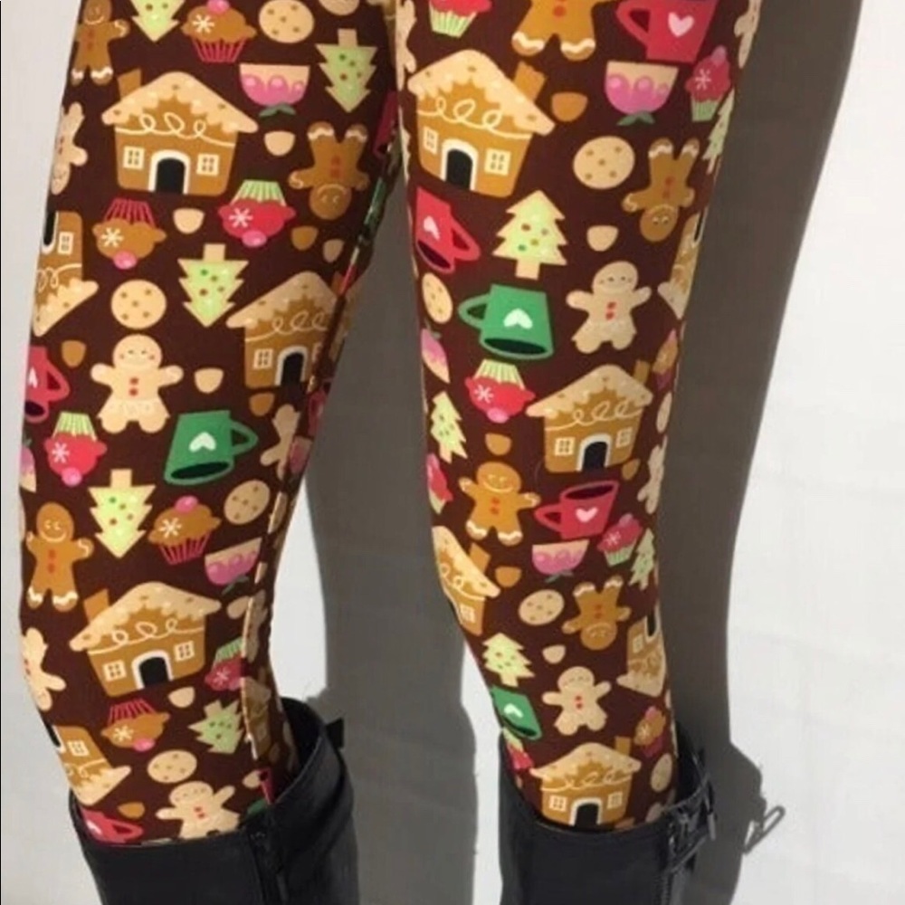 XPlus NEW Womens Christmas Gingerbread House Printed Leggings Yoga Pants Tights - Picture 6 of 7